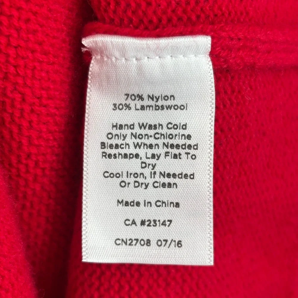 Talbots Lambswool Blend Red Blue Fair Isle Crew Neck Sweater Women's Size 1X NWT